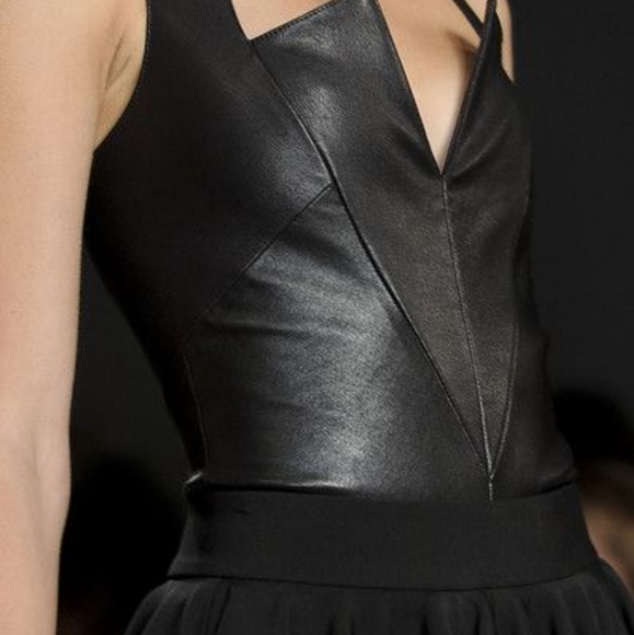 NWOT! CUSHNIE ET OCHS leather top size 6 - Picture 4 of 12